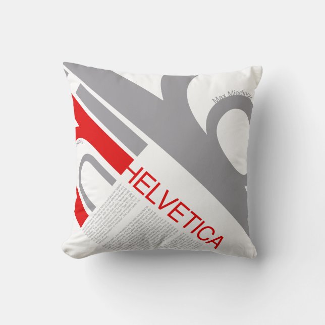 Helvetica Typography | Design Throw Pillow (Front)