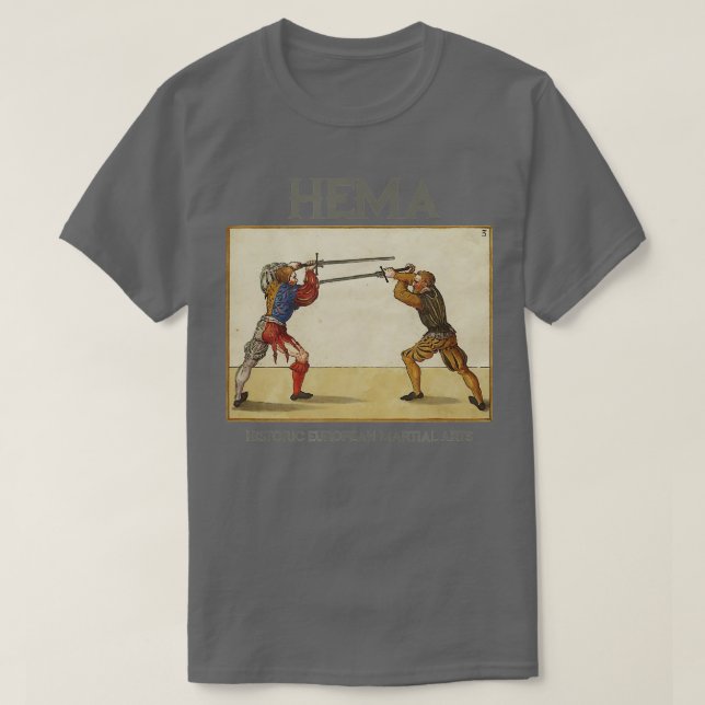 HEMA Fencing Longsword  T-Shirt (Design Front)