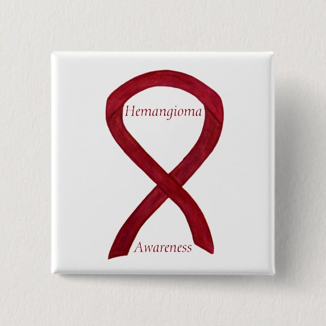Hemangioma Awareness Ribbon Custom Pin (Front)