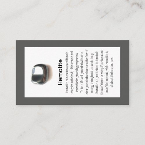 Hematite Quartz Crystal Meaning Jewelry Display Business Card