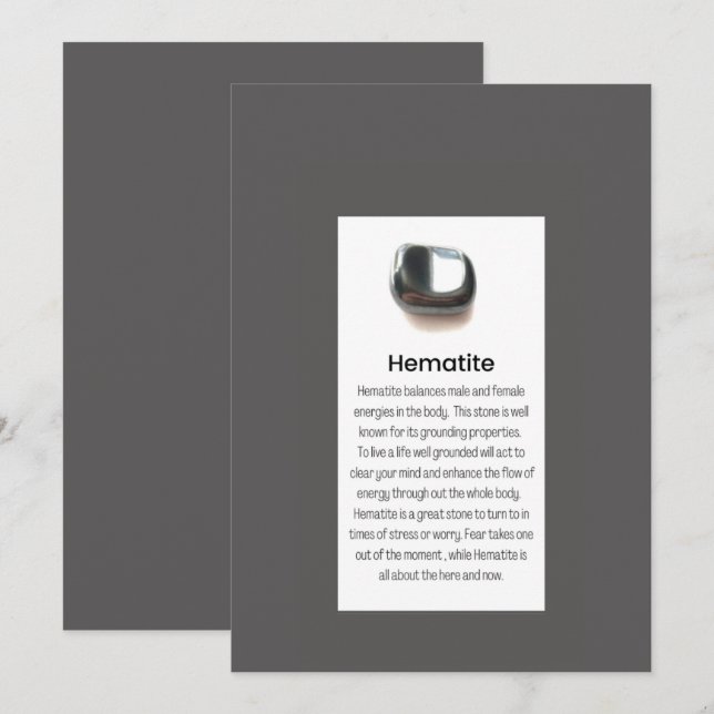 Hematite Quartz Crystal Meaning Jewelry Display  Holiday Card (Front/Back)