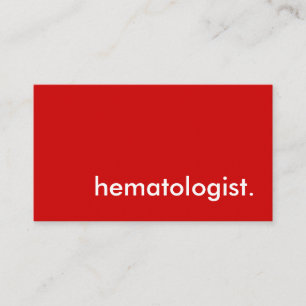 hematologist. business card