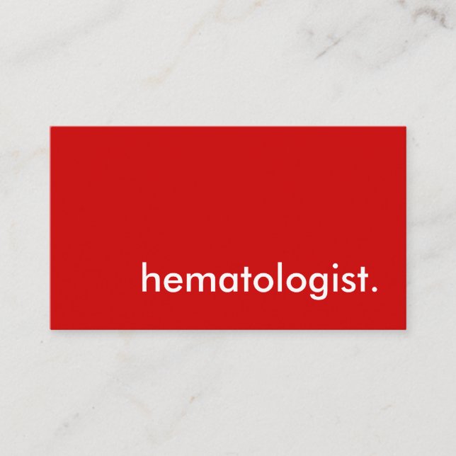 hematologist. business card (Front)