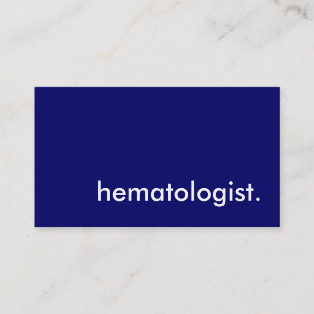 hematologist. business card (Front)