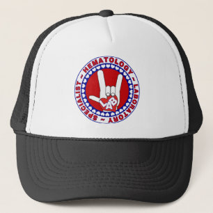 HEMATOLOGIST HEMATOLOGY SPECIALIST LOGO ROUND TRUCKER HAT