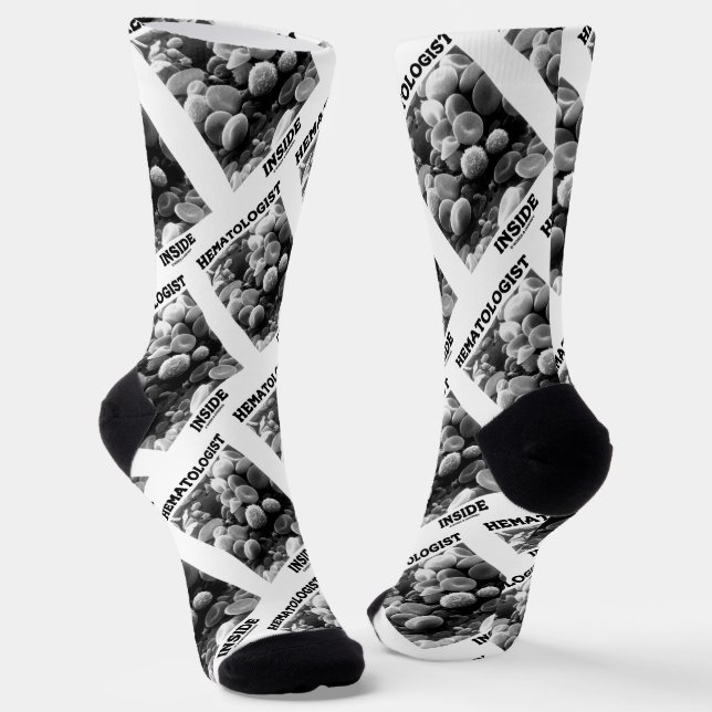Hematologist Inside Blood Cells Electron Mcrscope Socks (Angled)