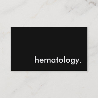 hematology. business card