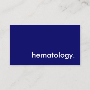 Hematology. Business Card by identica at Zazzle