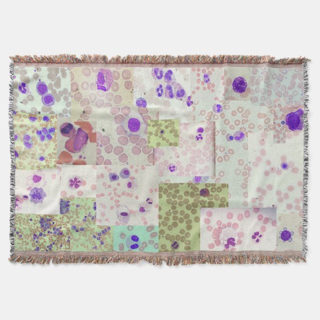 Hematology Red Blood Cell WBC White Scope Lab Throw Blanket (Front)