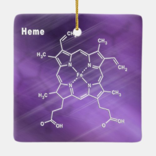 Heme molecule Structural chemical formula Ceramic Ornament