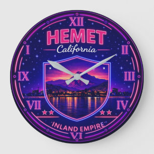 Hemet California Mountain Reflection Large Clock