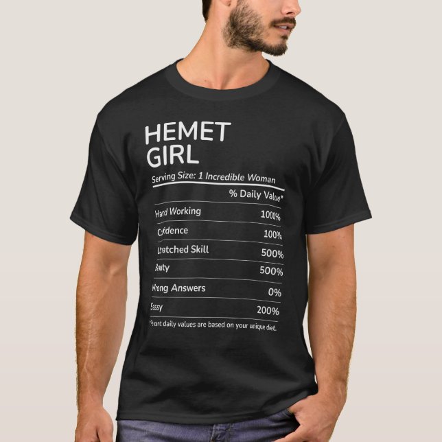 Hemet Girl Funny California Hometown T-Shirt (Front)