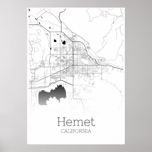 Hemet Map _ California _ City Map Poster