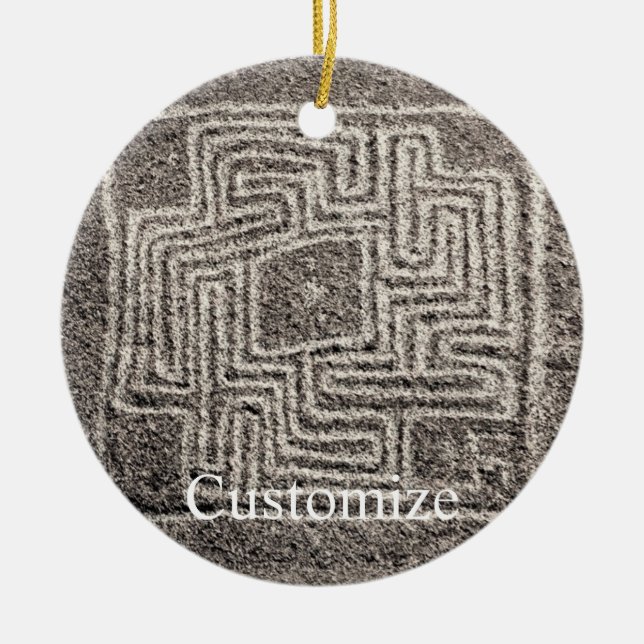 Hemet Maze Stone Thunder_Cove  Ceramic Ornament (Front)
