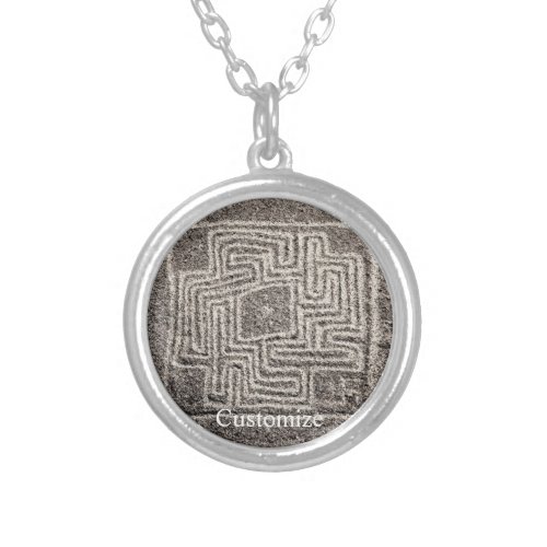 Hemet Maze Stone Thunder_Cove Silver Plated Necklace