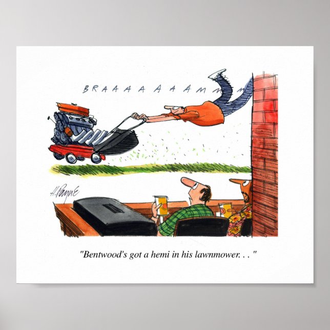 Hemi Mower Cartoon Poster (Front)