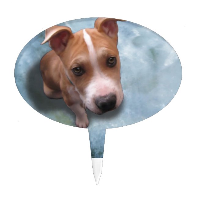 Hemi the Pit Bull Puppy Cake Topper (Front)
