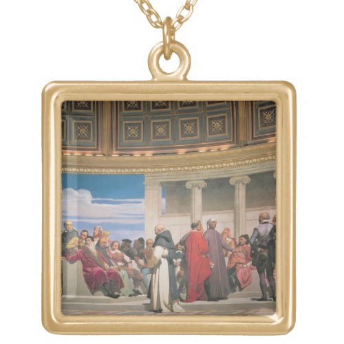 Hemicycle Artists of All Ages detail of the righ Gold Plated Necklace