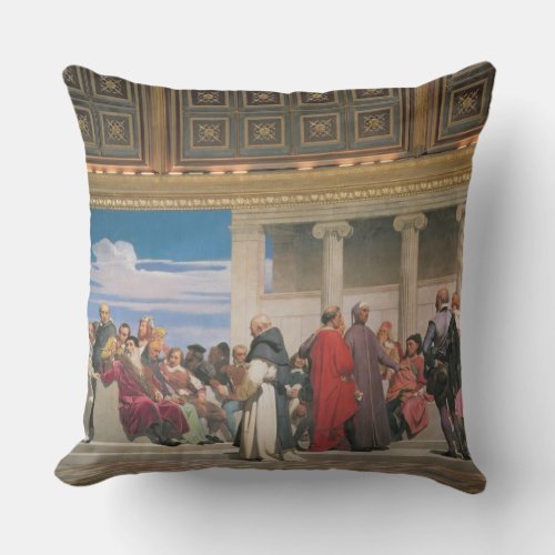 Hemicycle Artists of All Ages detail of the righ Throw Pillow