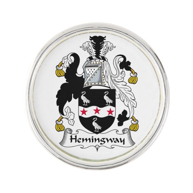 Hemingway Family Crest Lapel Pin (Front)