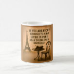 Hemingway Quote Poster with Eiffel Tower &amp; Vintage Coffee Mug