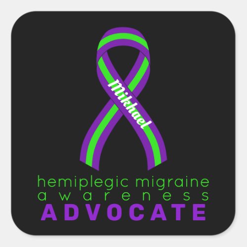 Hemiplegic Migraine Advocate Black Square Sticker