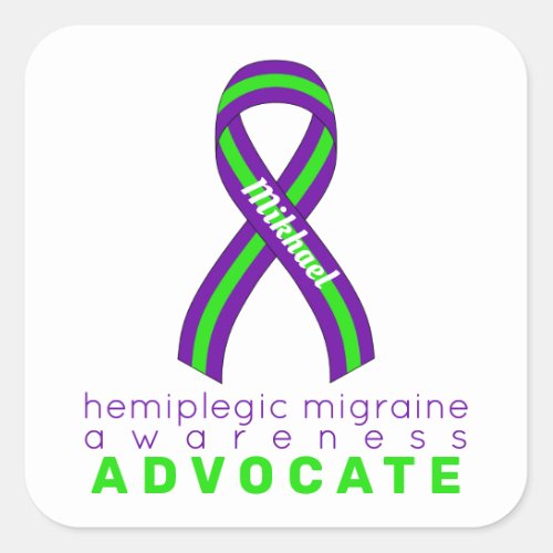Hemiplegic Migraine Advocate White Square Sticker