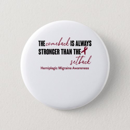 Hemiplegic Migraine Awareness Ribbon Support Gifts Button