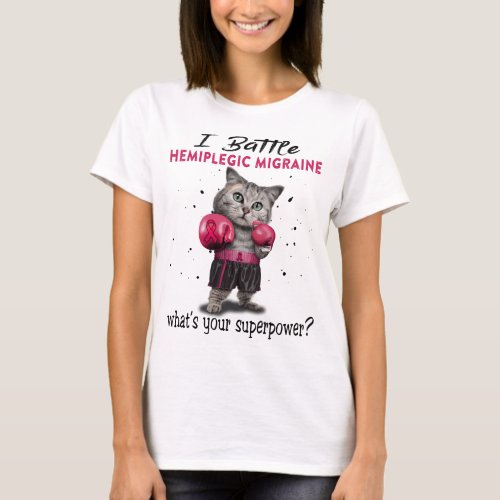 Hemiplegic Migraine Awareness Ribbon Support Gifts T_Shirt