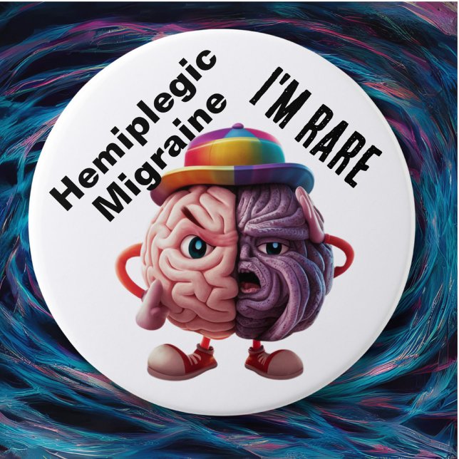 Hemiplegic Migraine I'm Rare badge Button (Creator Uploaded)
