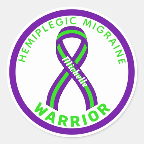 Hemiplegic Migraine Warrior White Round Sticker