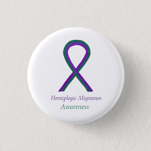 Hemiplegic Migraines Awareness Ribbon Button