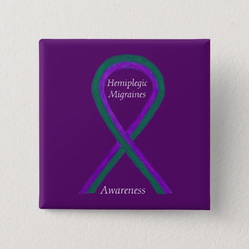 Hemiplegic Migraines Awareness Ribbon Button