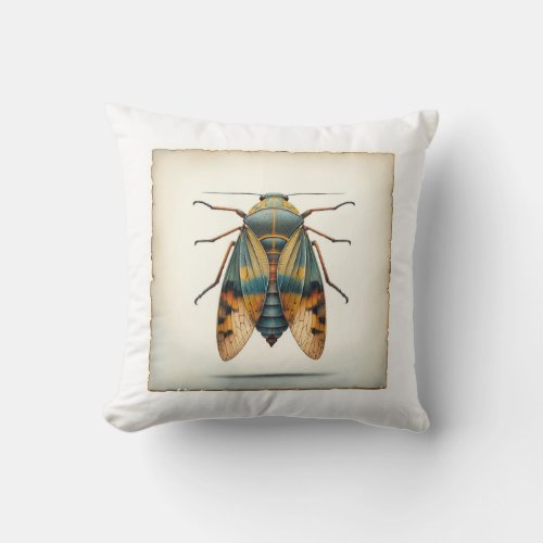 Hemipteran Insect Top View 050624IREF103 _ Waterco Throw Pillow