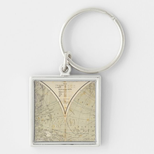 Hemisphere Atlas Map Keychain (Front)