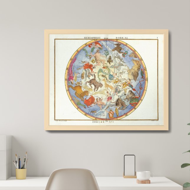 Hemisphere Boreal | John Flamsteed Framed Art (Home Office)