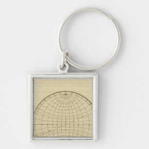 Hemisphere map keychain