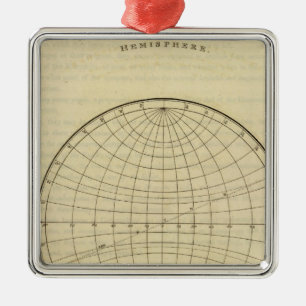 Hemisphere map metal ornament