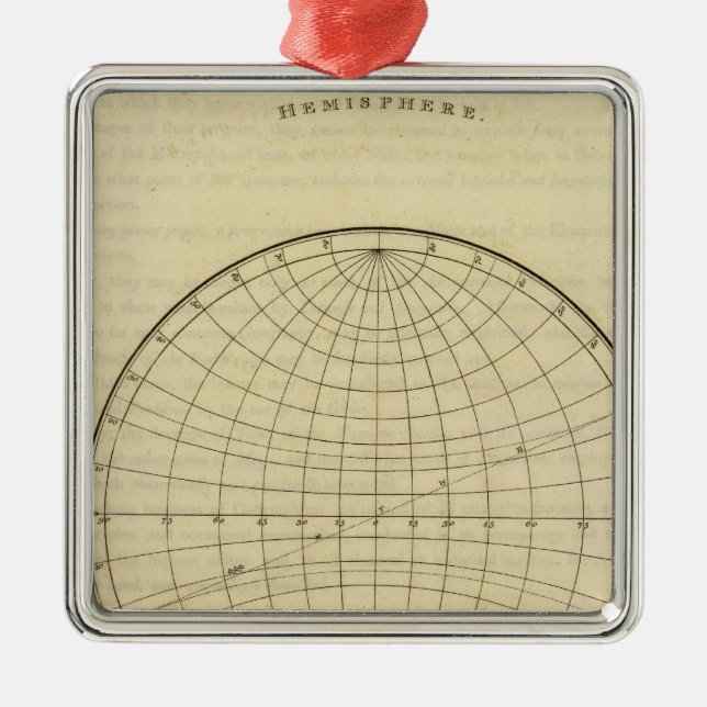 Hemisphere map metal ornament (Front)