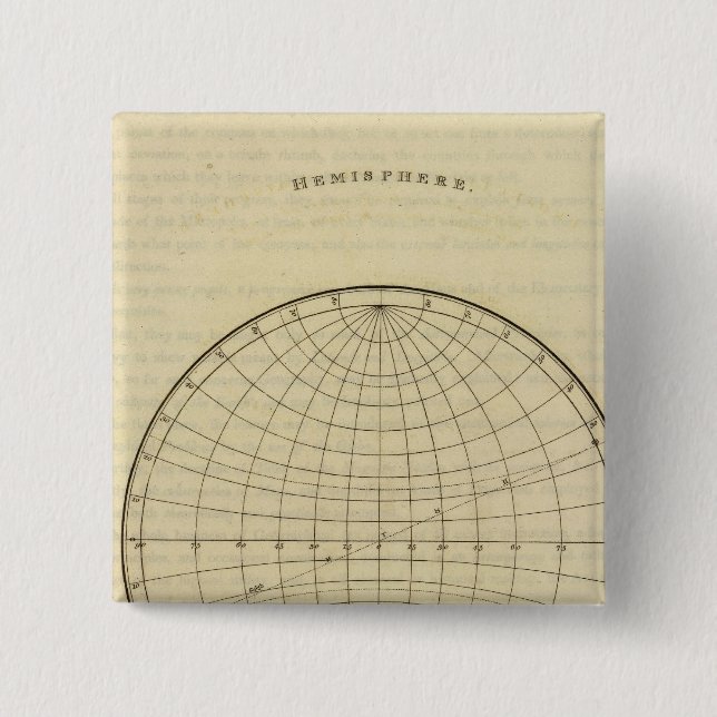 Hemisphere map pinback button (Front)