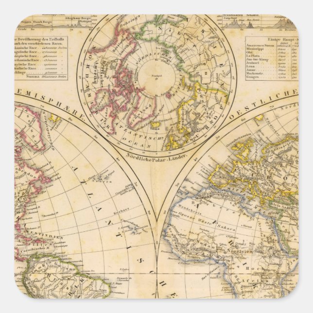 Hemispheres Square Sticker (Front)