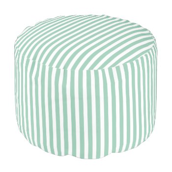 Hemlock And White Striped Pattern Pouf Seat by EnduringMoments at Zazzle