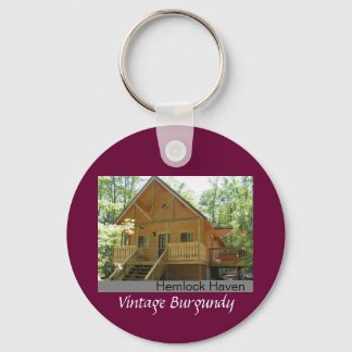 Hemlock Haven Vintage Burgundy Keychain
