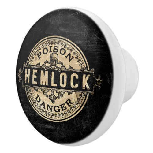 Hemlock Vintage Style Poison Label Ceramic Knob