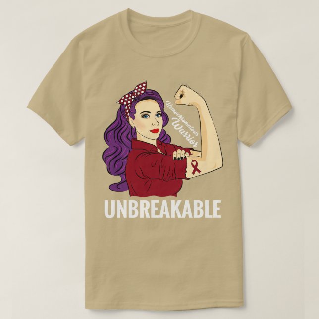 Hemochromatosis Awareness Warrior Unbreakable T-Shirt (Design Front)