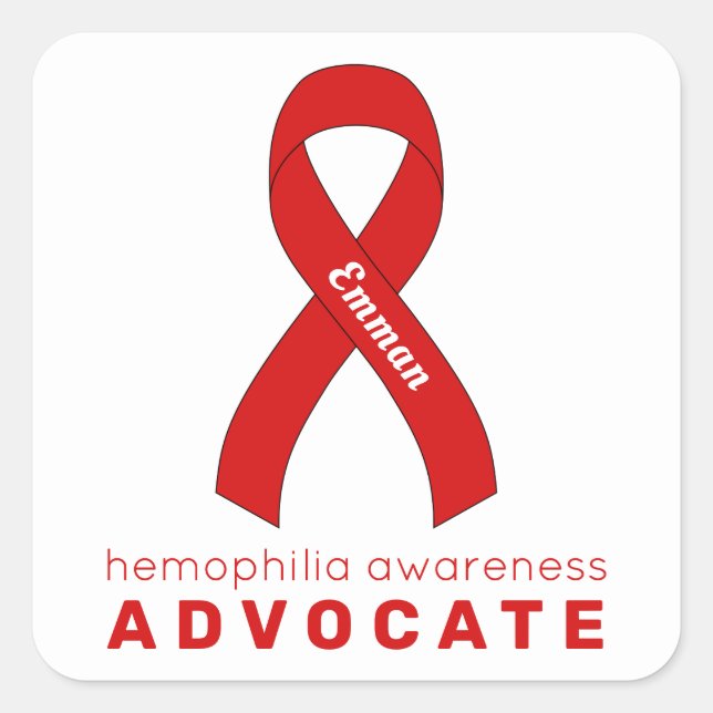 Hemophilia Advocate White Square Sticker (Front)