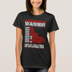 Hemophilia Awareness I know Pain Red Ribbon T-Shirt