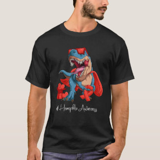 Hemophilia Awareness Month Red Ribbon Trex T-Shirt