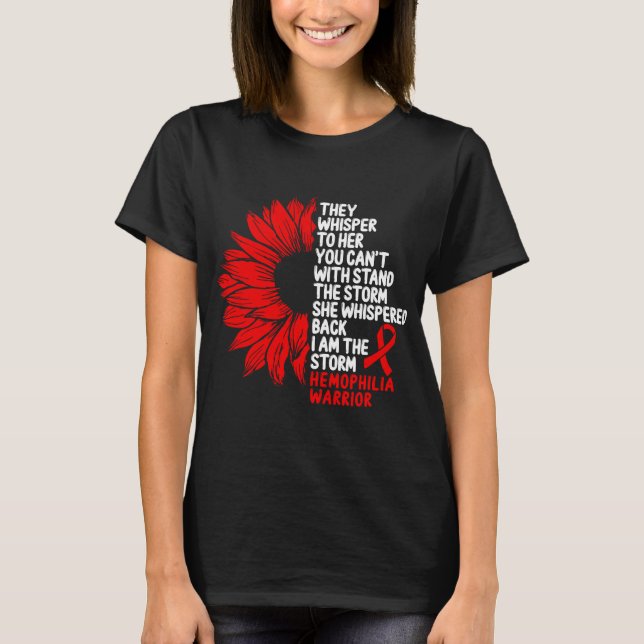 Hemophilia Awareness Red Ribbon the Storm T-Shirt (Front)