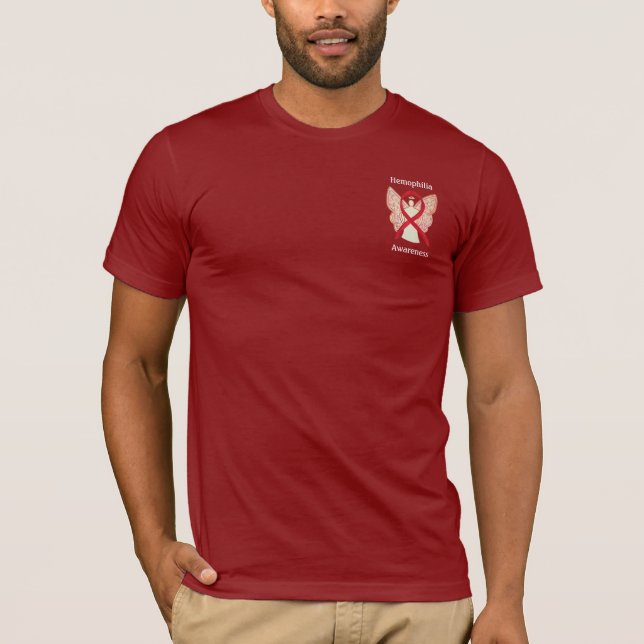 Hemophilia Awareness Ribbon Angel Custom Shirt (Front)